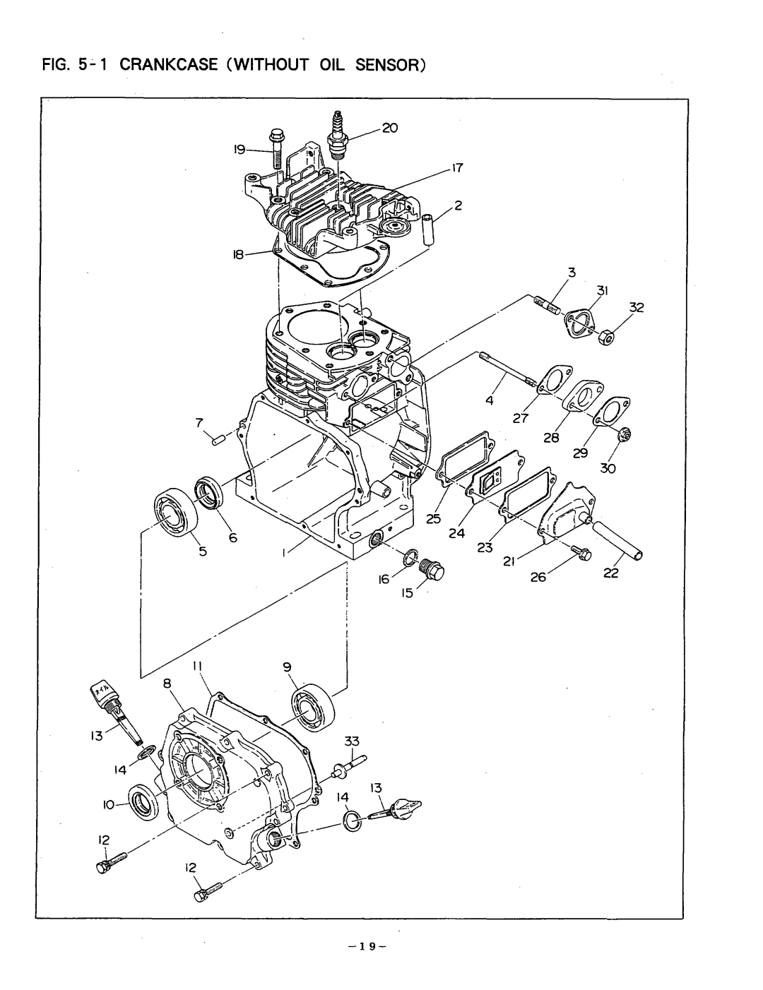 Subaru Robin Power Products R1210 manual Crankcase Without OIL Sensor 