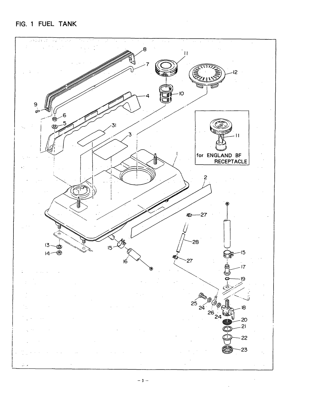 Subaru Robin Power Products R1210 manual Fuel Tank 