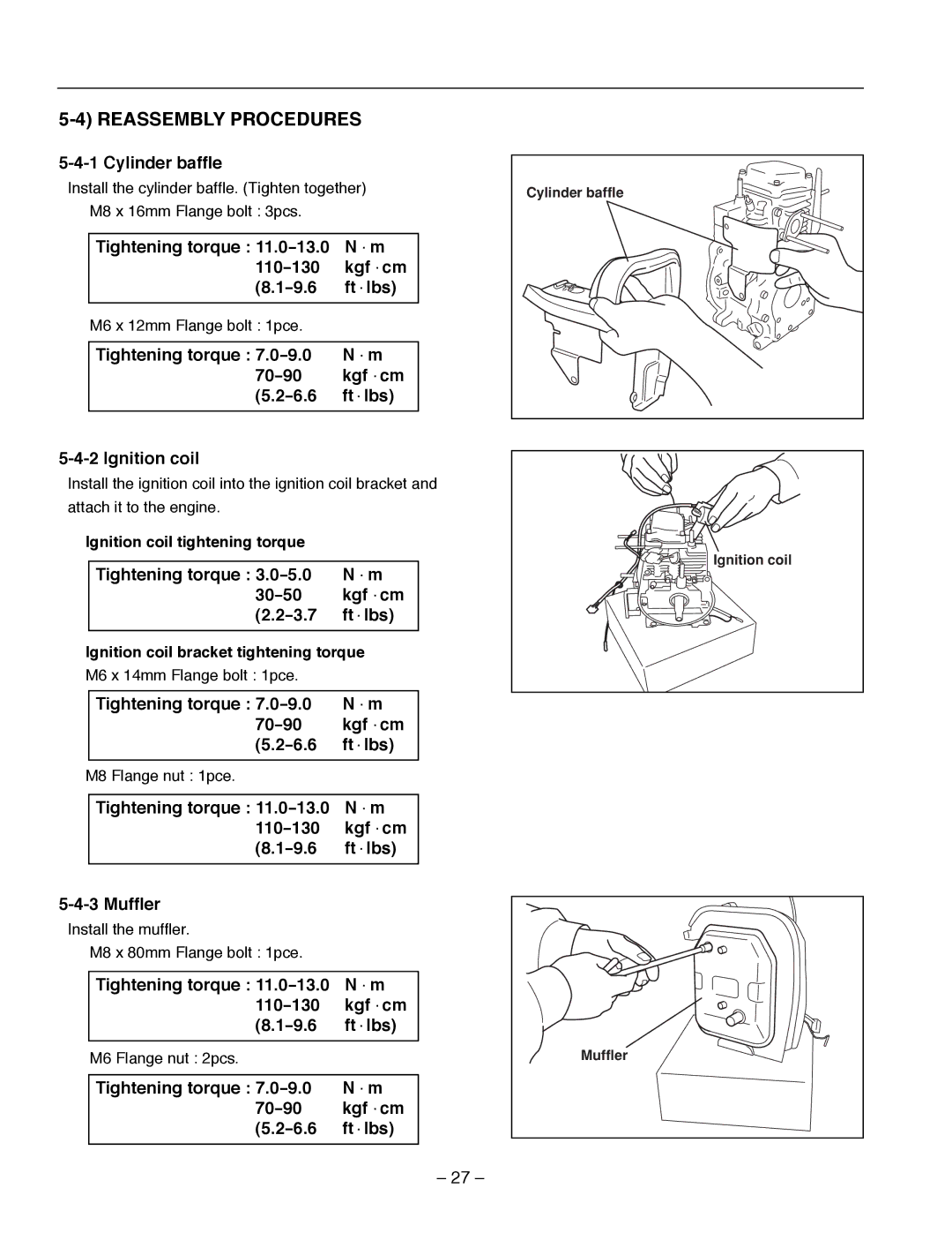 Subaru Robin Power Products R1700i service manual Reassembly Procedures 