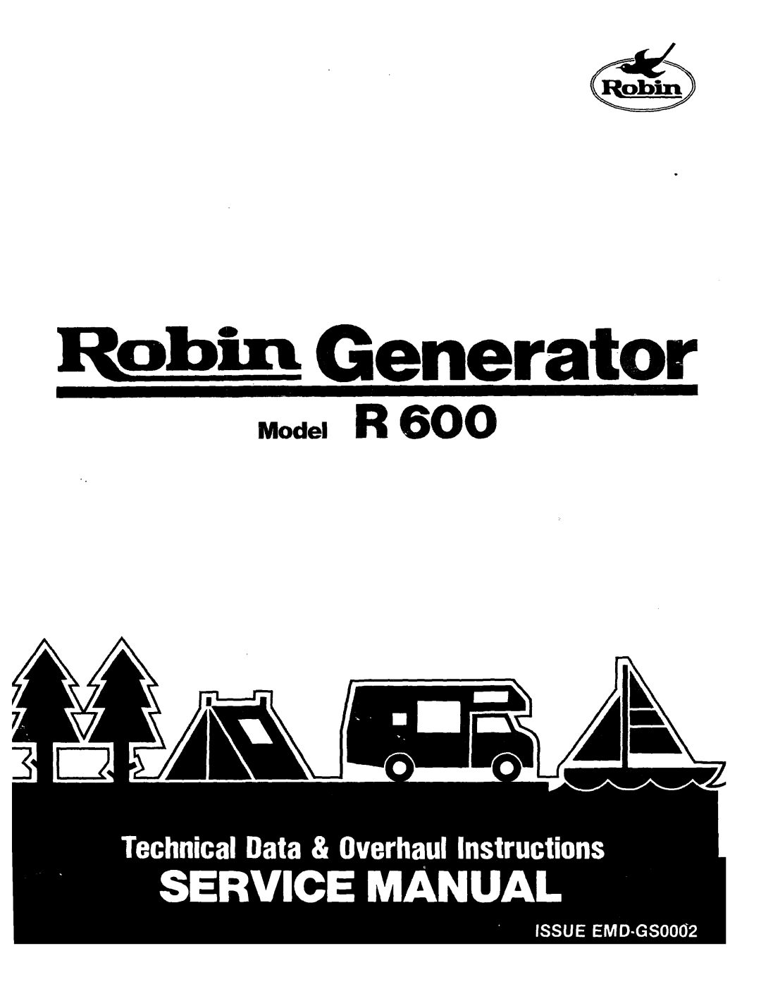 Subaru Robin Power Products R600 manual Model 