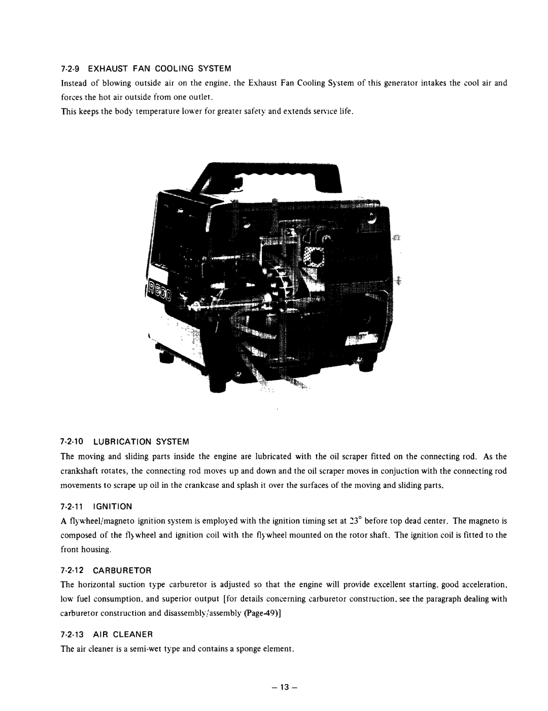 Subaru Robin Power Products R600 manual Exhaust FAN Cooling System, Lubrication System, AIR Cleaner 