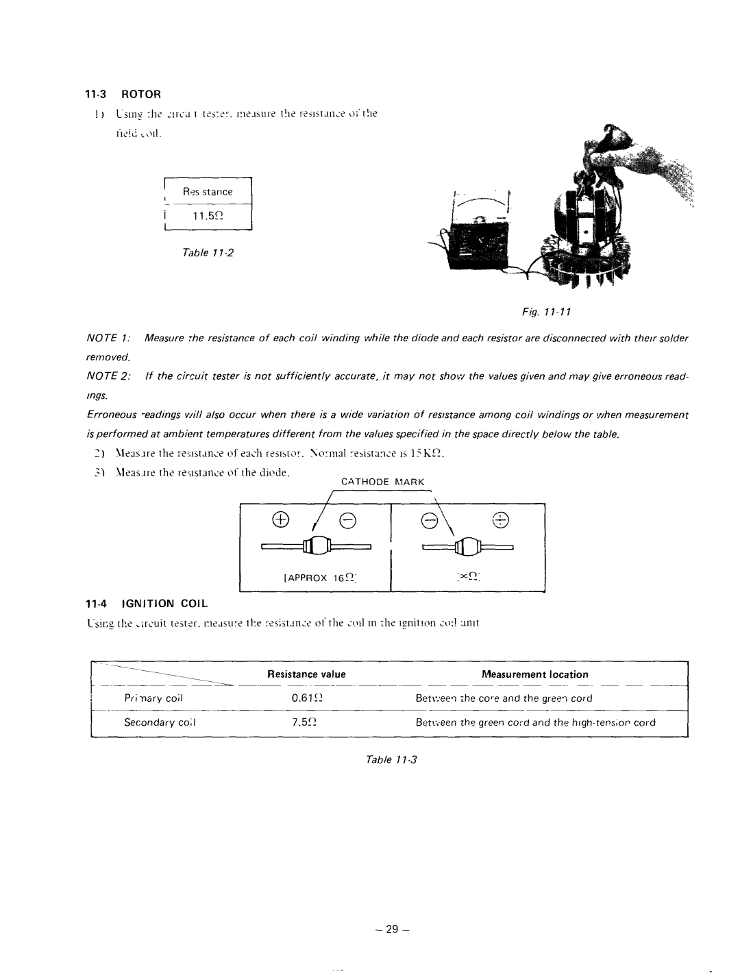 Subaru Robin Power Products R600 manual Ignition Coil, Resistance value, Location 61’1 