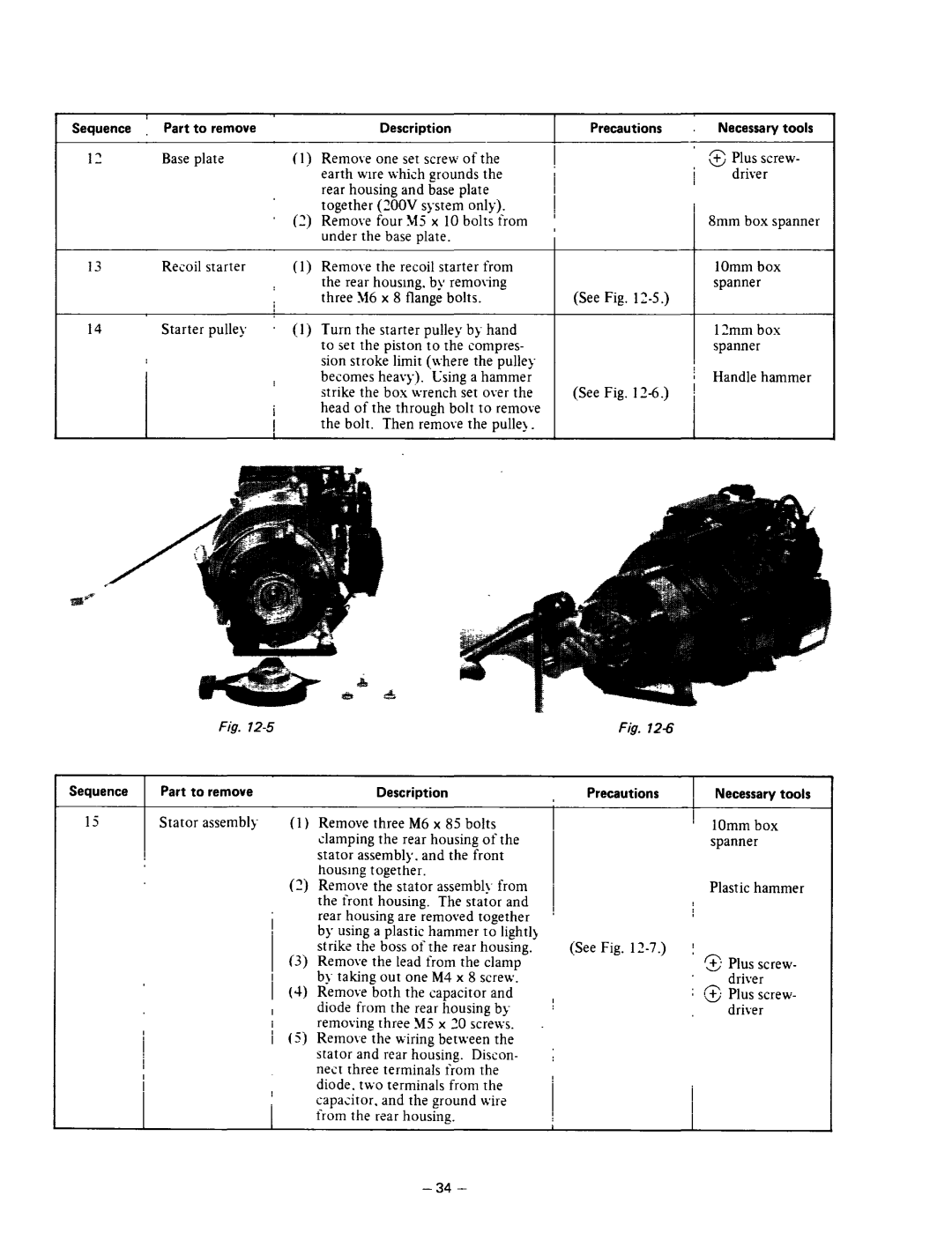 Subaru Robin Power Products R600 12 Bas2 platz Recoil starter Starter pullek, Plus screw, See -S, Handle hammer See Z-6 