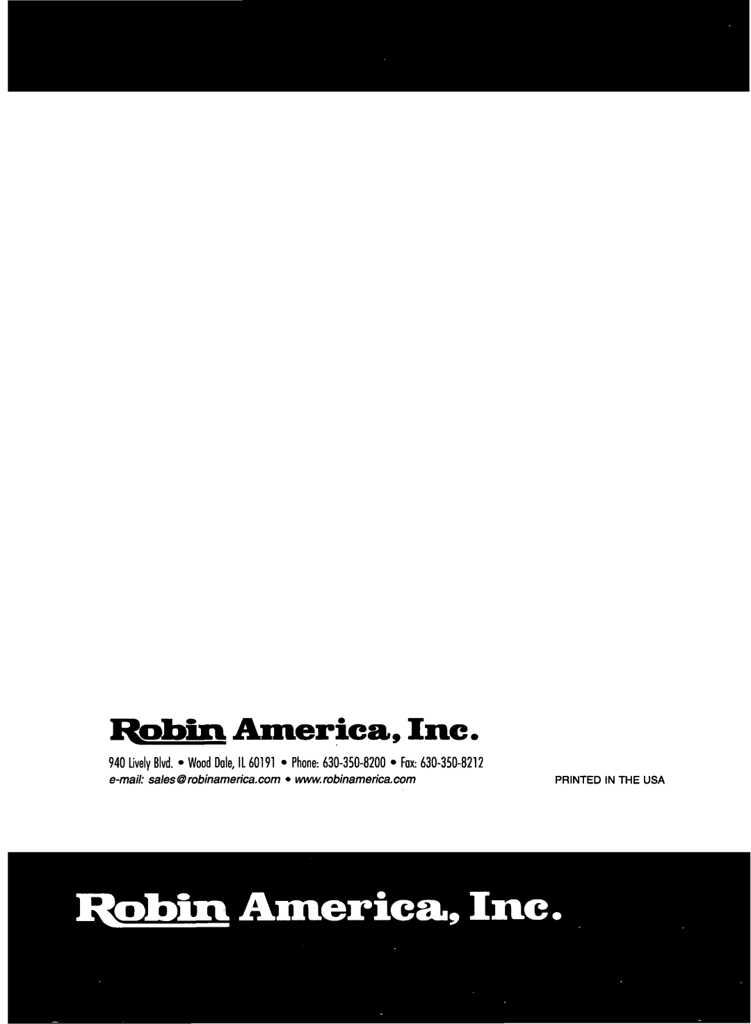 Subaru Robin Power Products R650 manual RobinAmerica, Inc, e-mail sales, Printedthein 