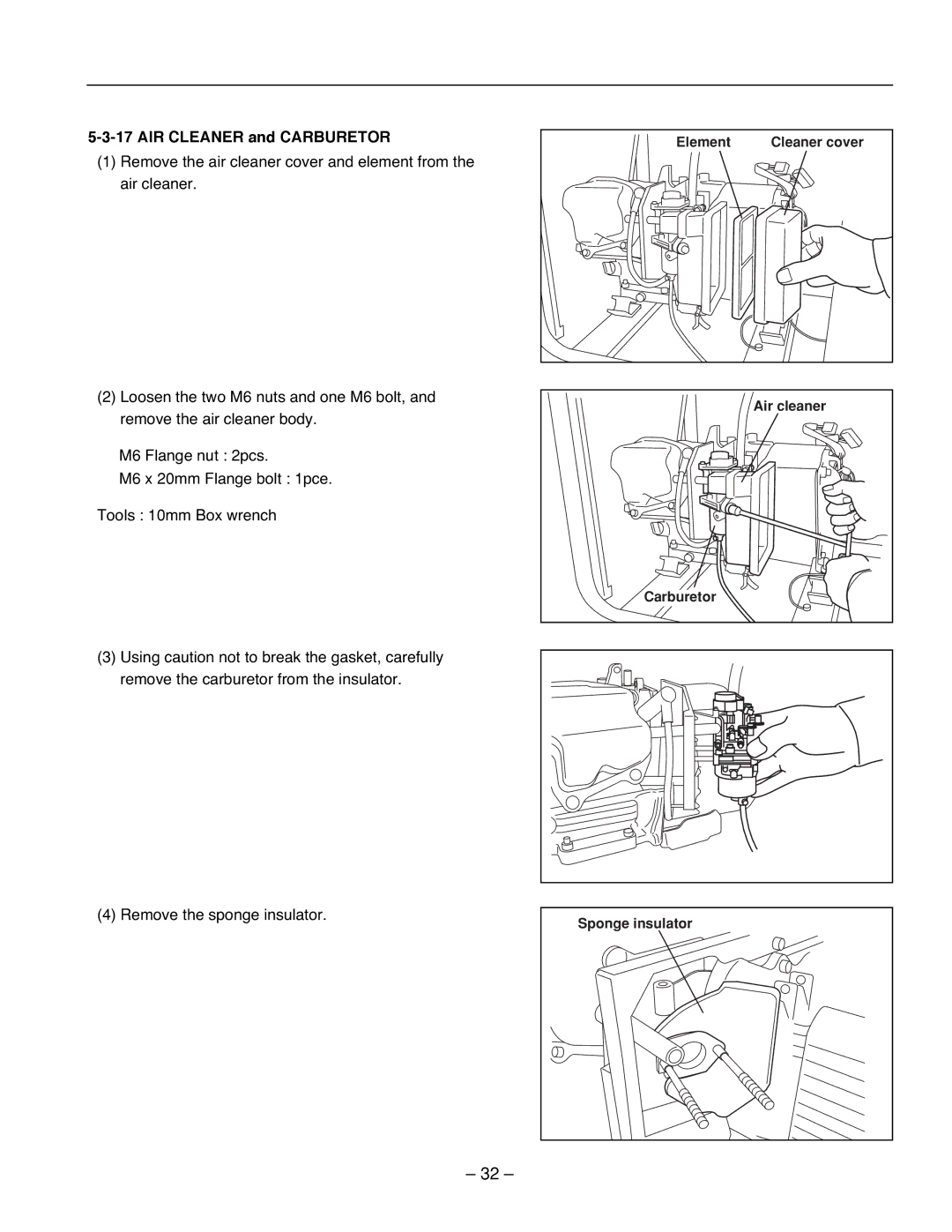 Subaru Robin Power Products RG4300IS, RG3200IS, RG2800IS service manual AIR Cleaner and Carburetor 