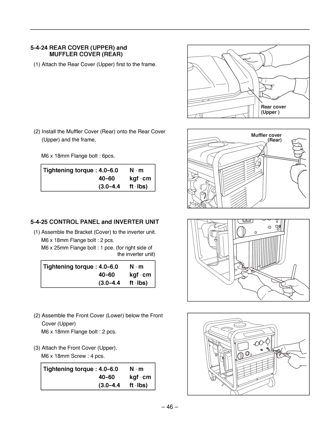 Subaru Robin Power Products RG3200IS, RG2800IS, RG4300IS service manual Rear Cover Upper, Muffler Cover Rear 