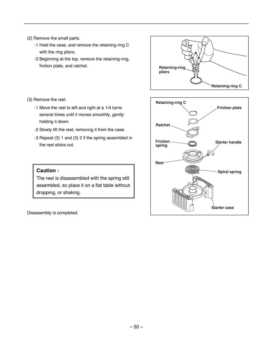 Subaru Robin Power Products RG4300IS, RG3200IS, RG2800IS service manual Disassembly is completed 