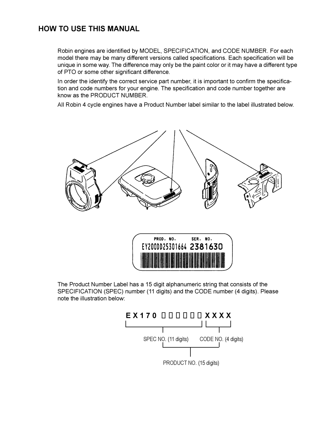 Subaru Robin Power Products RG3200IS manual HOW to USE this Manual 