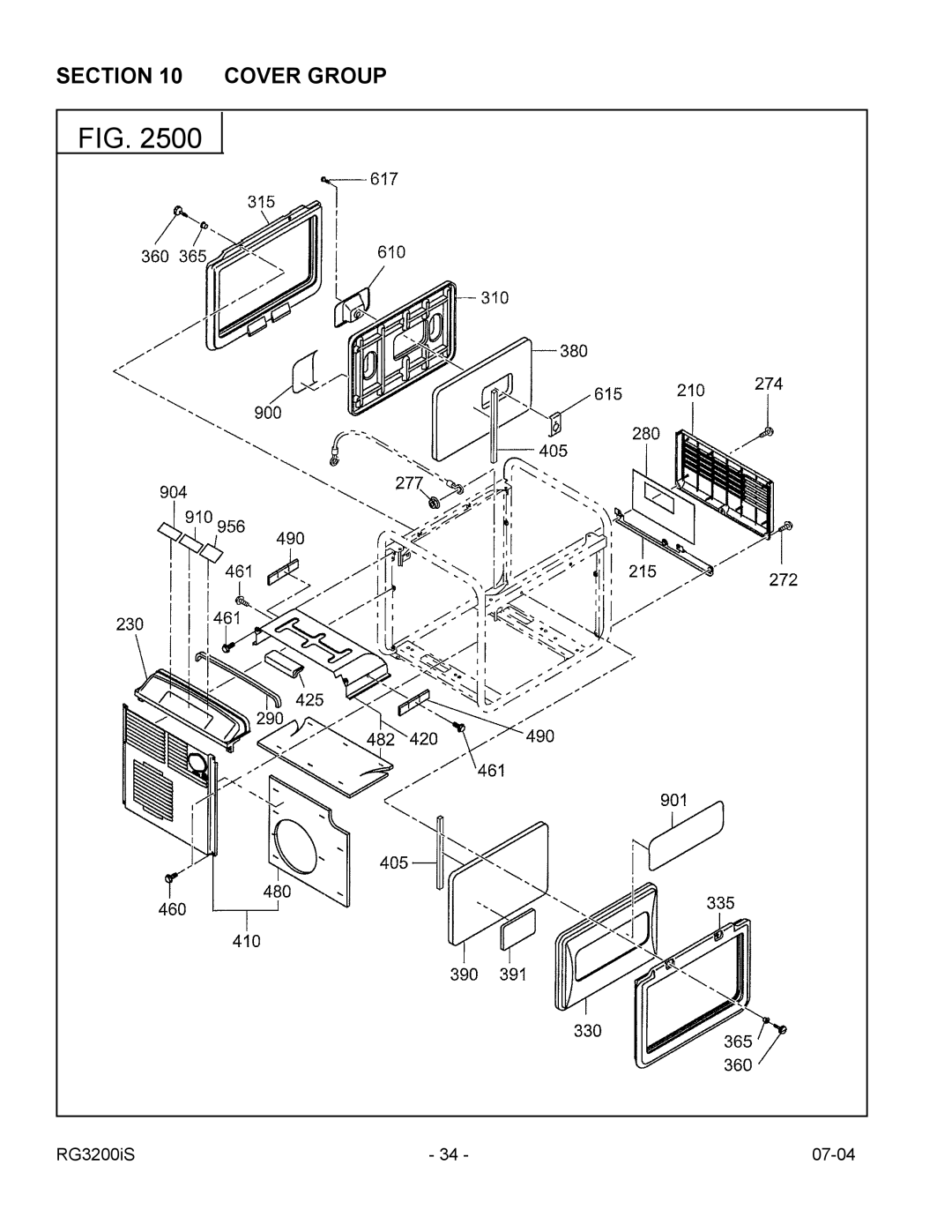 Subaru Robin Power Products RG3200IS manual Cover Group 