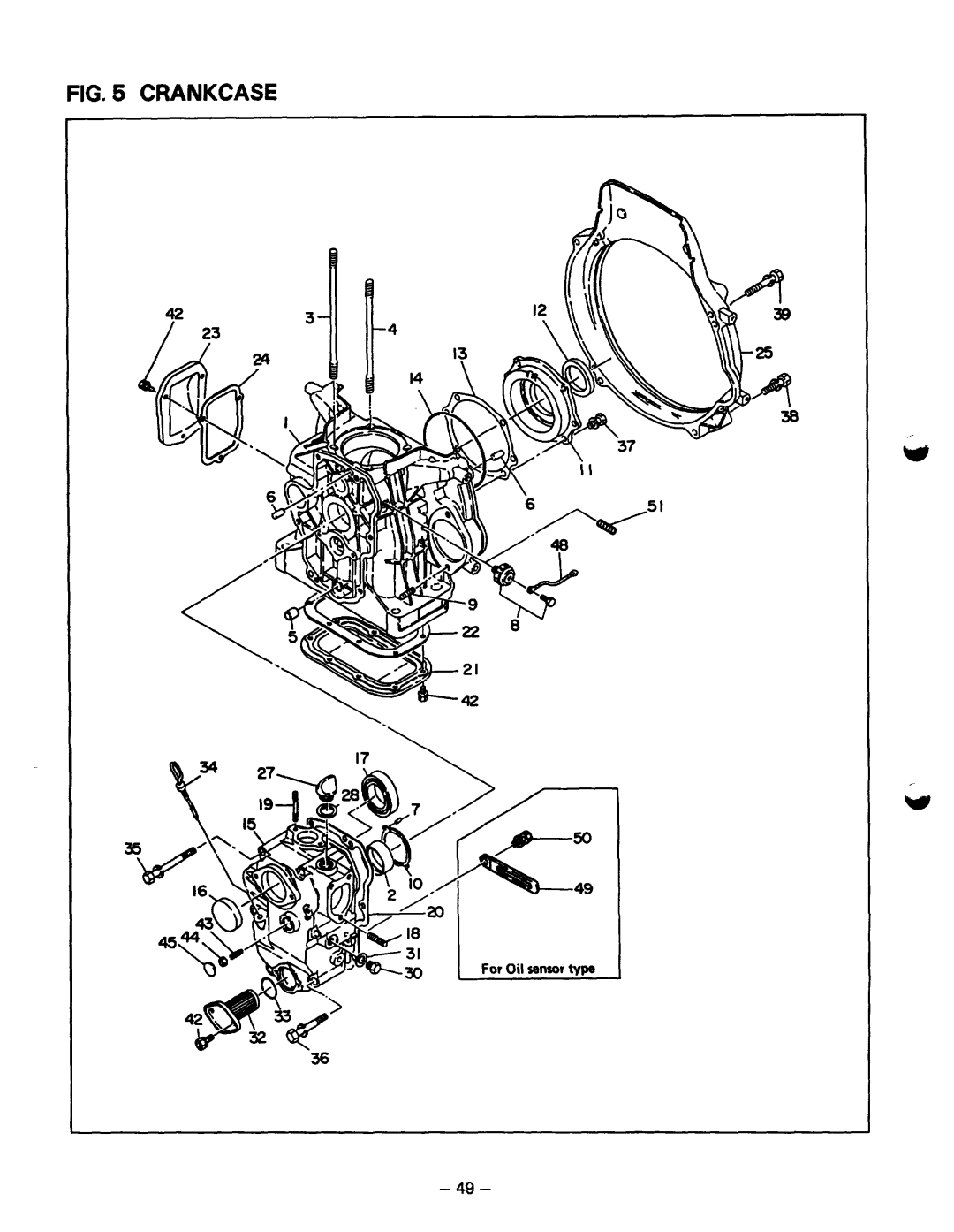 Subaru Robin Power Products RGD3700, RGD5000 manual Crankcase, For Oil smsortvw 