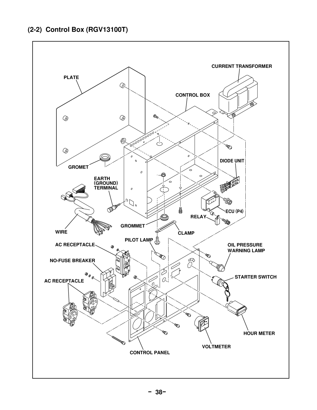 Subaru Robin Power Products RGV12100 service manual Control Box RGV13100T 