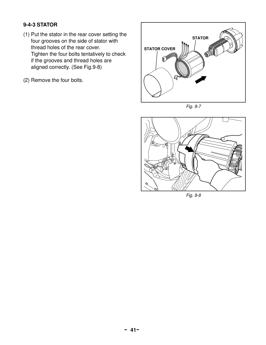 Subaru Robin Power Products RGV12100, 13100T service manual Stator, － 41－ 