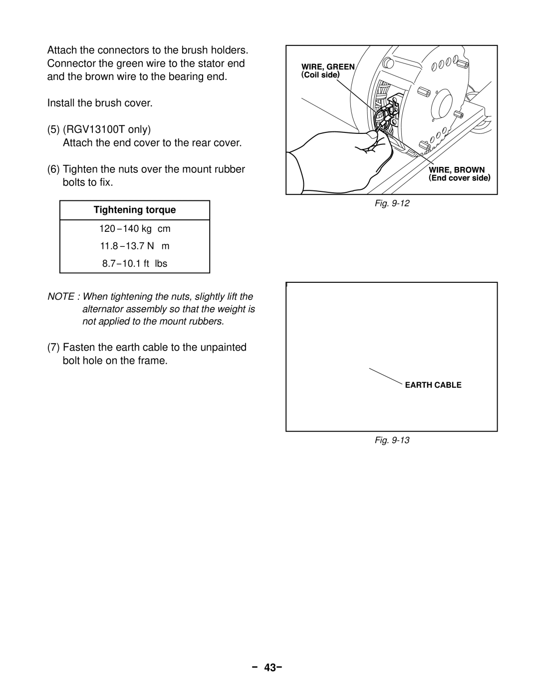 Subaru Robin Power Products RGV12100, 13100T service manual － 43－ 