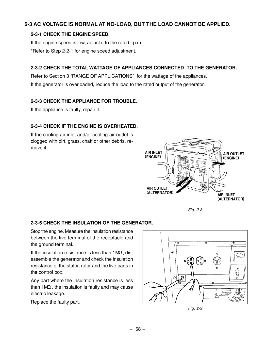 Subaru Robin Power Products RGV4100, RGV6100 service manual Check the Engine Speed 