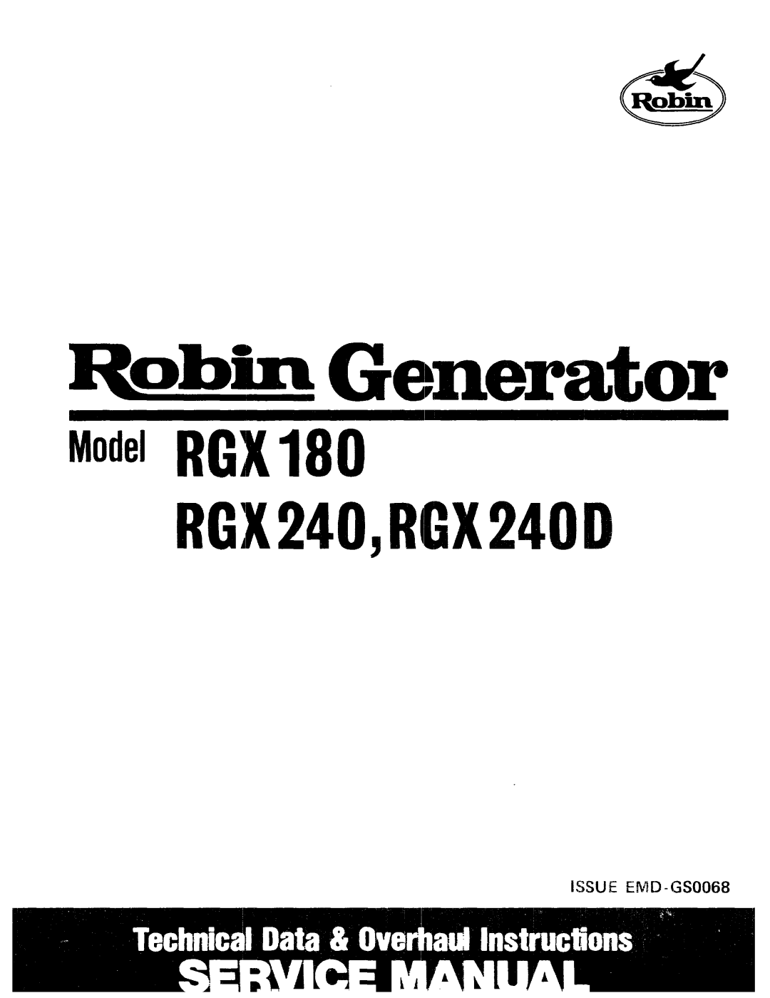 Subaru Robin Power Products RGX240D, RGX180 manual RainG Mot~ti’RG RGX240 