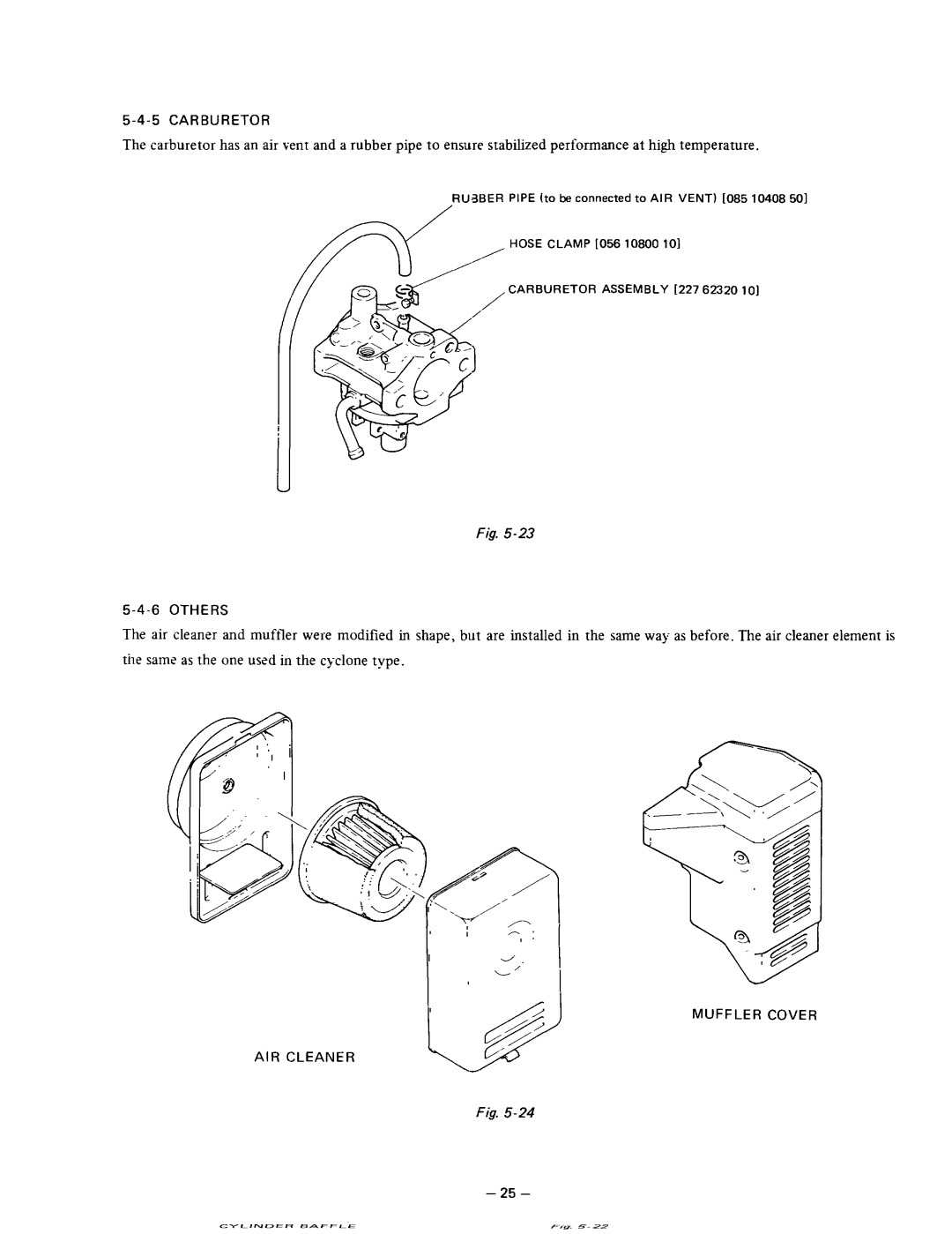 Subaru Robin Power Products RGX180, RGX240D manual Carburetor, Others, Muffler Cover AIR Cleaner 