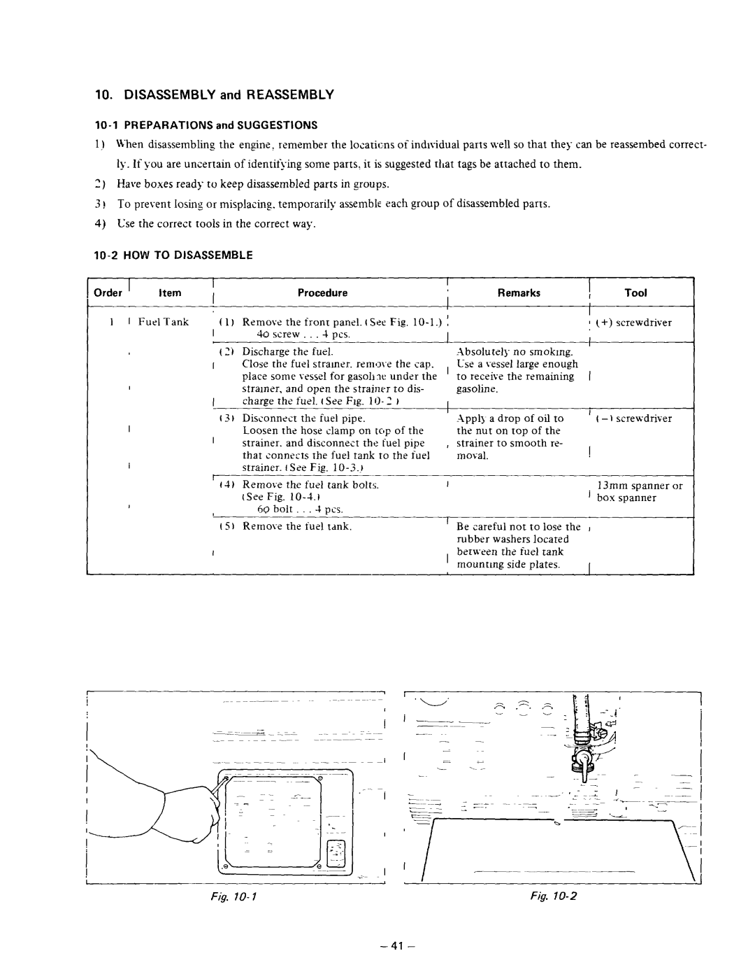 Subaru Robin Power Products RGX240D, RGX180 IO-2 HOW to Disassemble, 6Q bolt Pss Remove the tit21 tank RemarksTool 