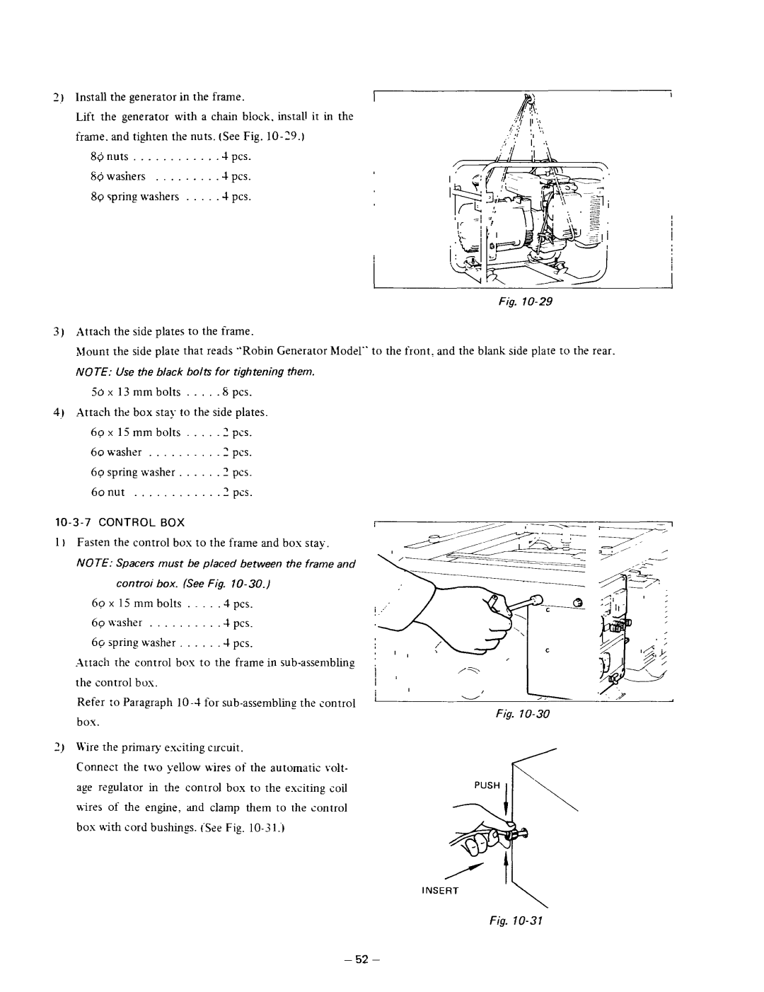 Subaru Robin Power Products RGX180, RGX240D manual Pcs, 6ox 15mmbolts 