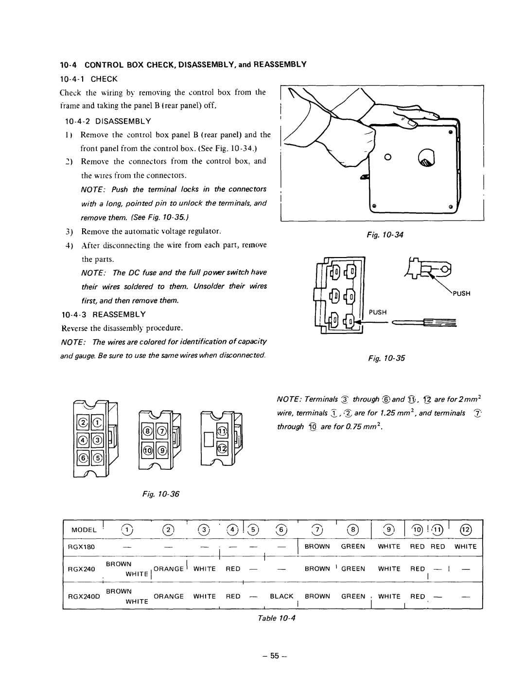 Subaru Robin Power Products RGX180, RGX240D manual Push 