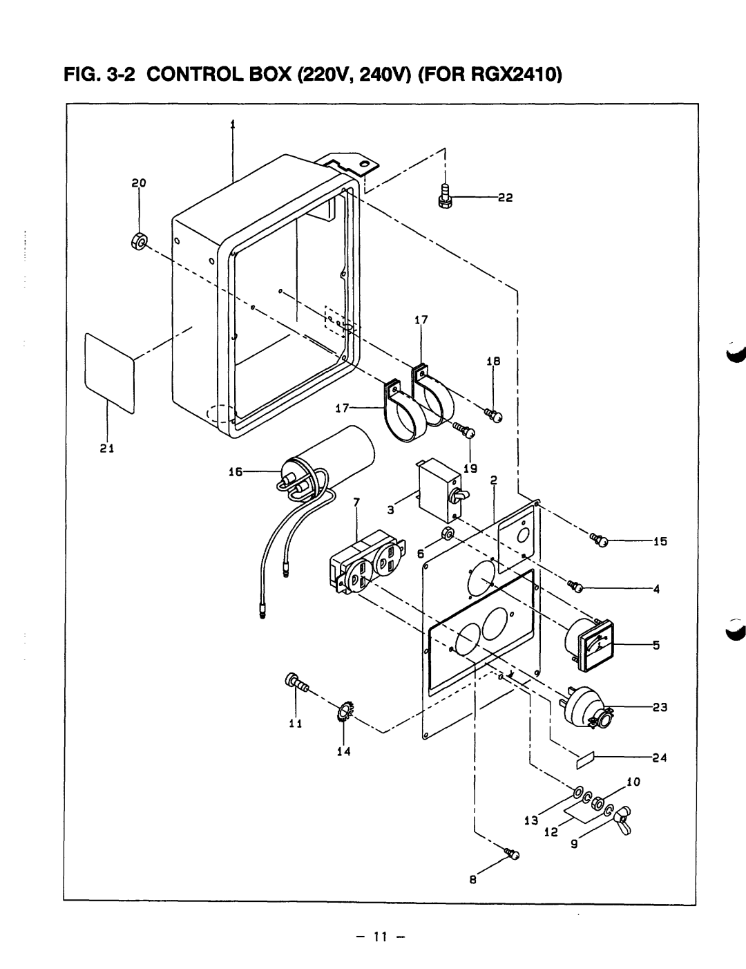 Subaru Robin Power Products RGXl810, RGX5510, RGX1810 manual Control BOX 22OV, 24OV for RGX2410 