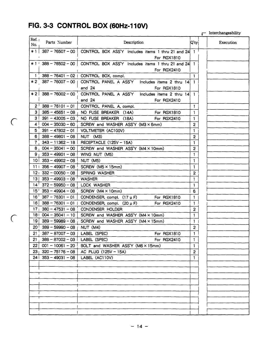 Subaru Robin Power Products RGX5510, RGX2410, RGXl810, RGX1810 manual ‘Q’tyi, 08 1 Lock Washer 