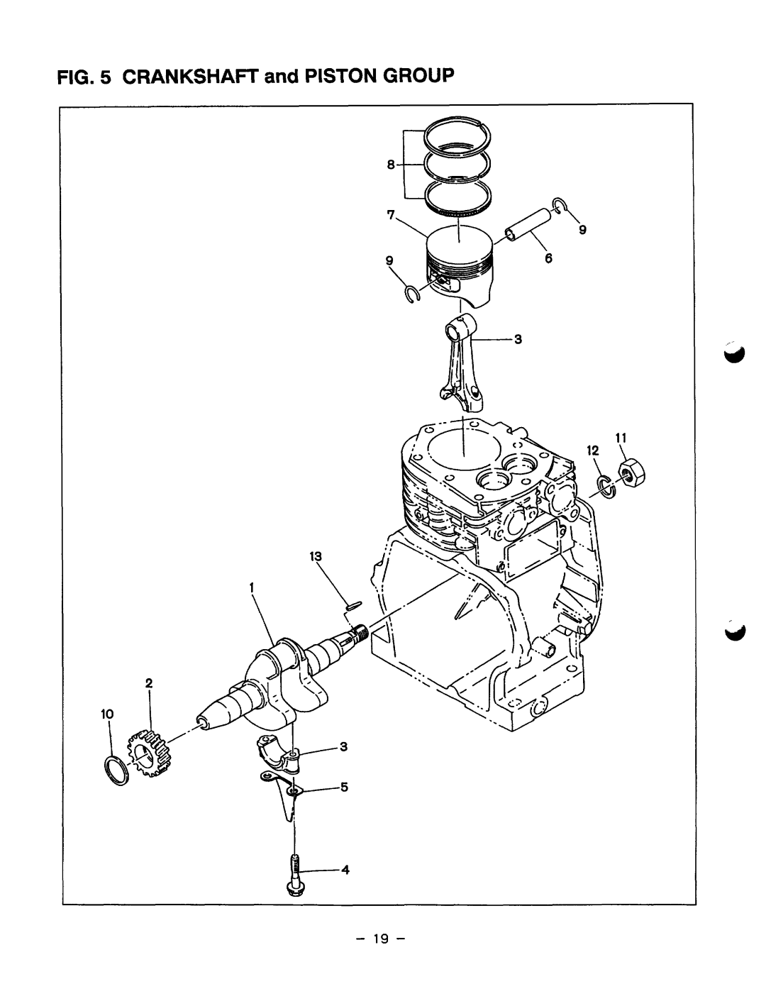 Subaru Robin Power Products RGXl810, RGX2410, RGX5510, RGX1810 manual Crankshaft and Piston Group 