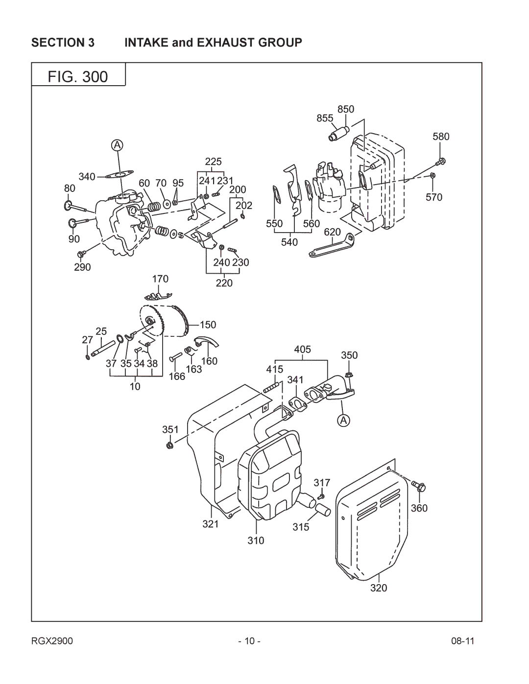 Subaru Robin Power Products RGX2900 manual Intake and Exhaust Group 