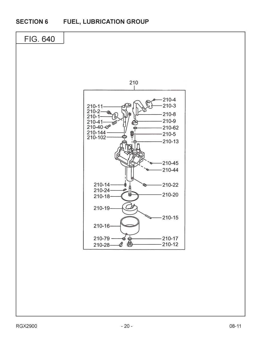 Subaru Robin Power Products RGX2900 manual FUEL, Lubrication Group 