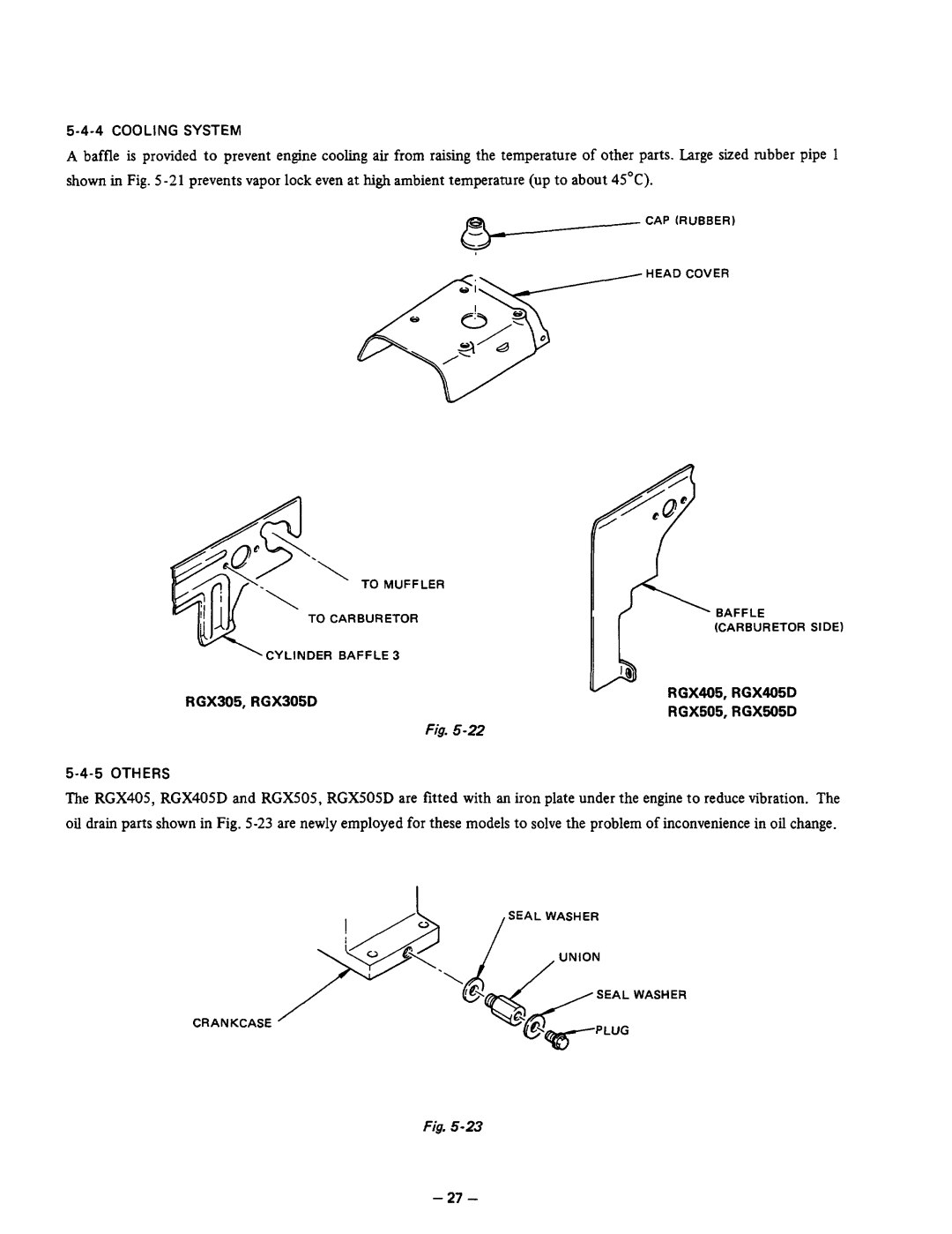 Subaru Robin Power Products RGX405, RGX405D manual CRANKCASE-l/SEALWASHER, Cooling System 