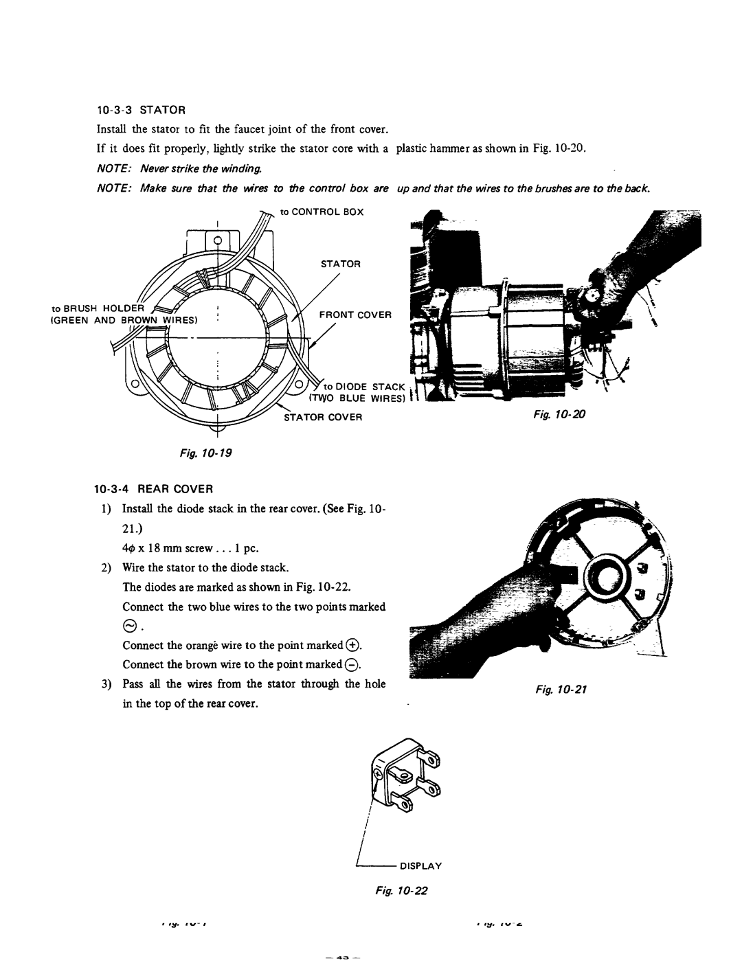 Subaru Robin Power Products RGX305, RGX305D, RGX405, RGX405D, RGX505, RGX505D manual Fig. lo-19, Fig. lo-20 