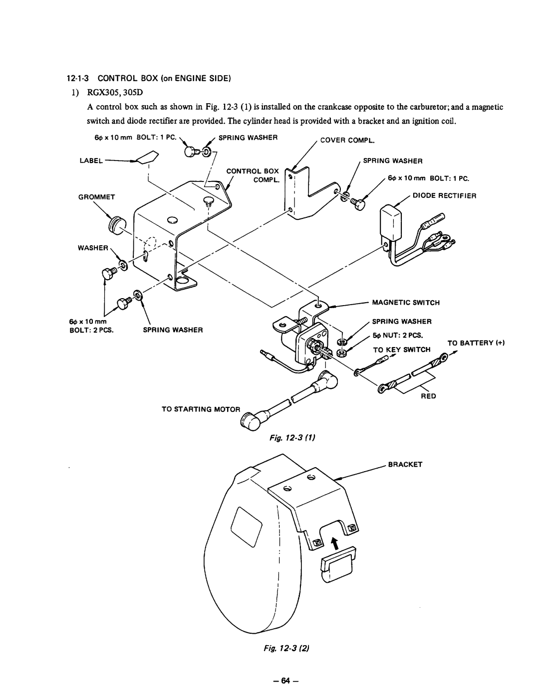 Subaru Robin Power Products RGX305, RGX305D, RGX405, RGX405D, RGX505, RGX505D RGX305,305D, Control BOX on Engine Side 