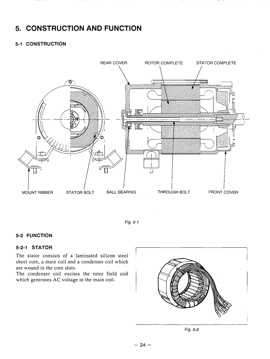 Subaru Robin Power Products RGX3510 manual Constructionandfunction, Function, Stator 