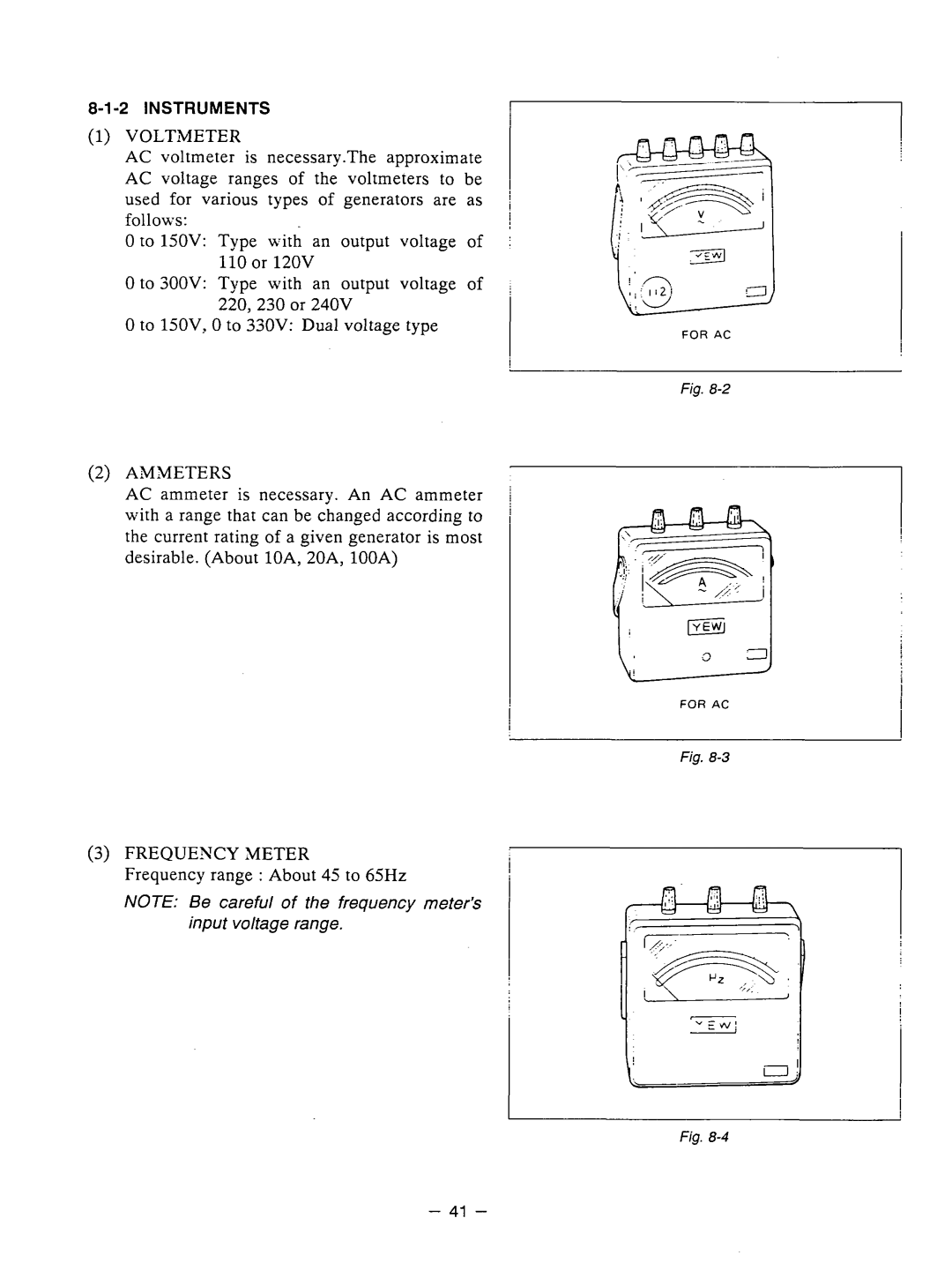 Subaru Robin Power Products RGX3510 manual Ammeters, Instruments 