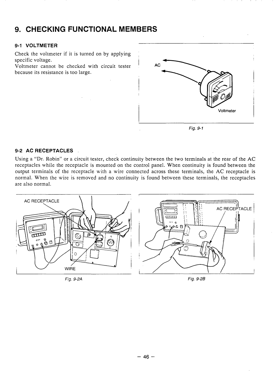 Subaru Robin Power Products RGX3510 manual Checkingfunctionalmembers, Voltmeter, 2AC Receptacles 