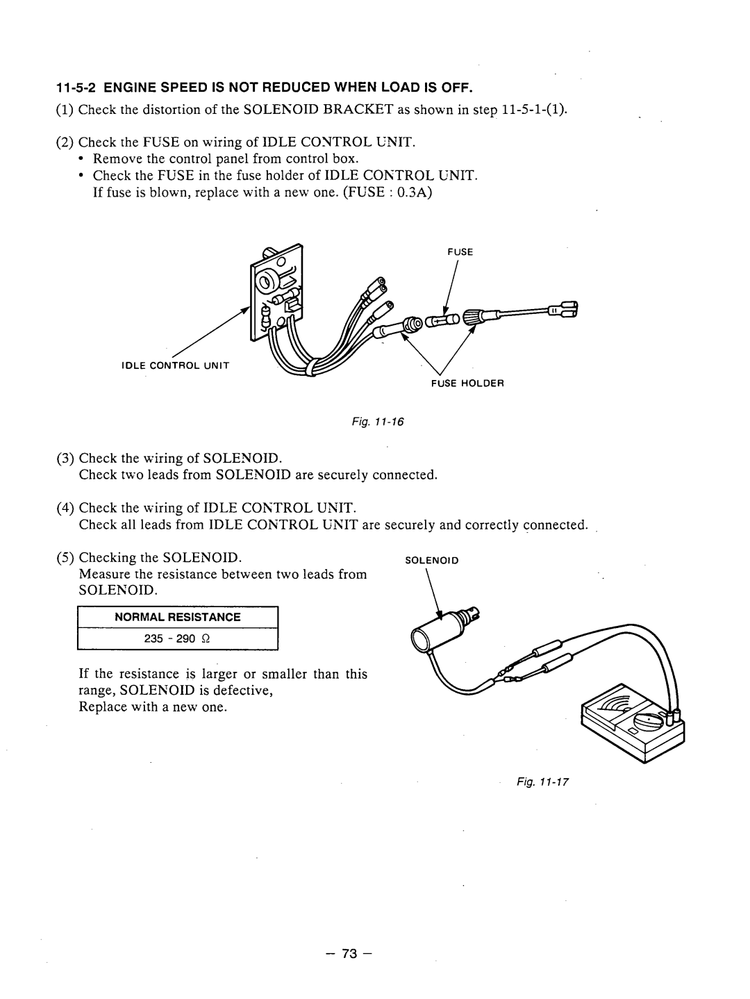 Subaru Robin Power Products RGX3510 manual Solenoid, Engine Speed is not Reduced When Load is OFF 