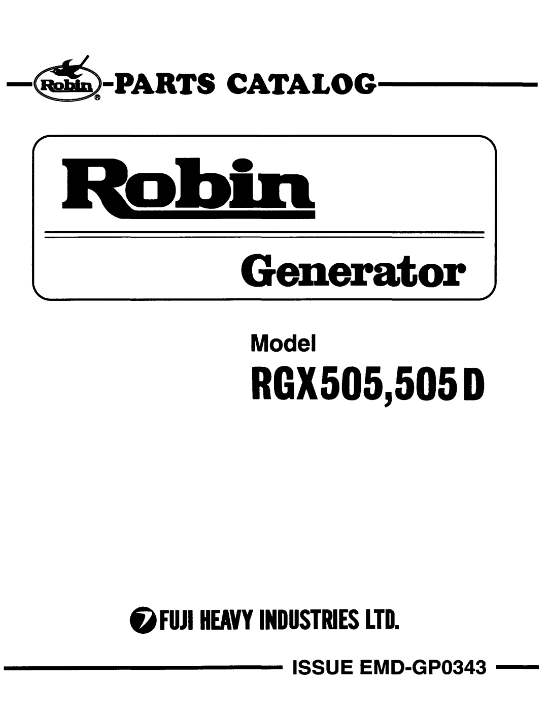 Subaru Robin Power Products 505D, RGX505 manual Eq!!obin 