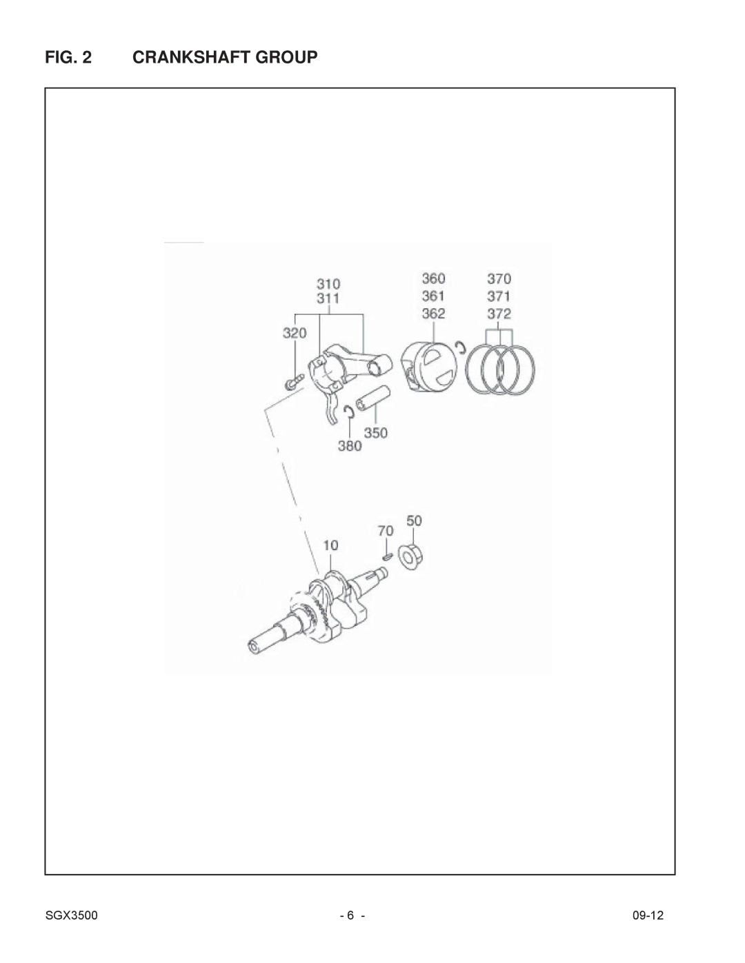 Subaru SGX3500 manual Crankshaft Group 