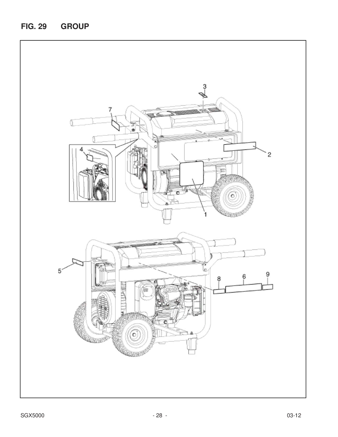 Subaru SGX5000 manual Group 