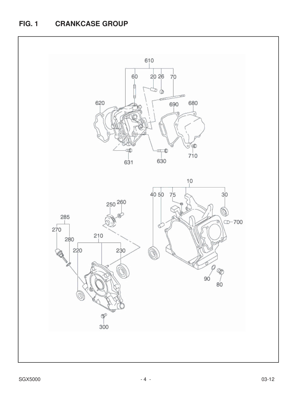 Subaru SGX5000 manual Crankcase Group 