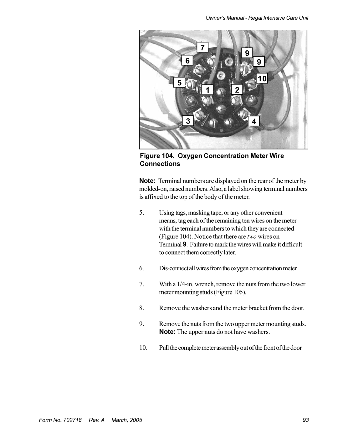 Suburban Mfg 12019-01-NGFREP manual Oxygen Concentration Meter Wire Connections 