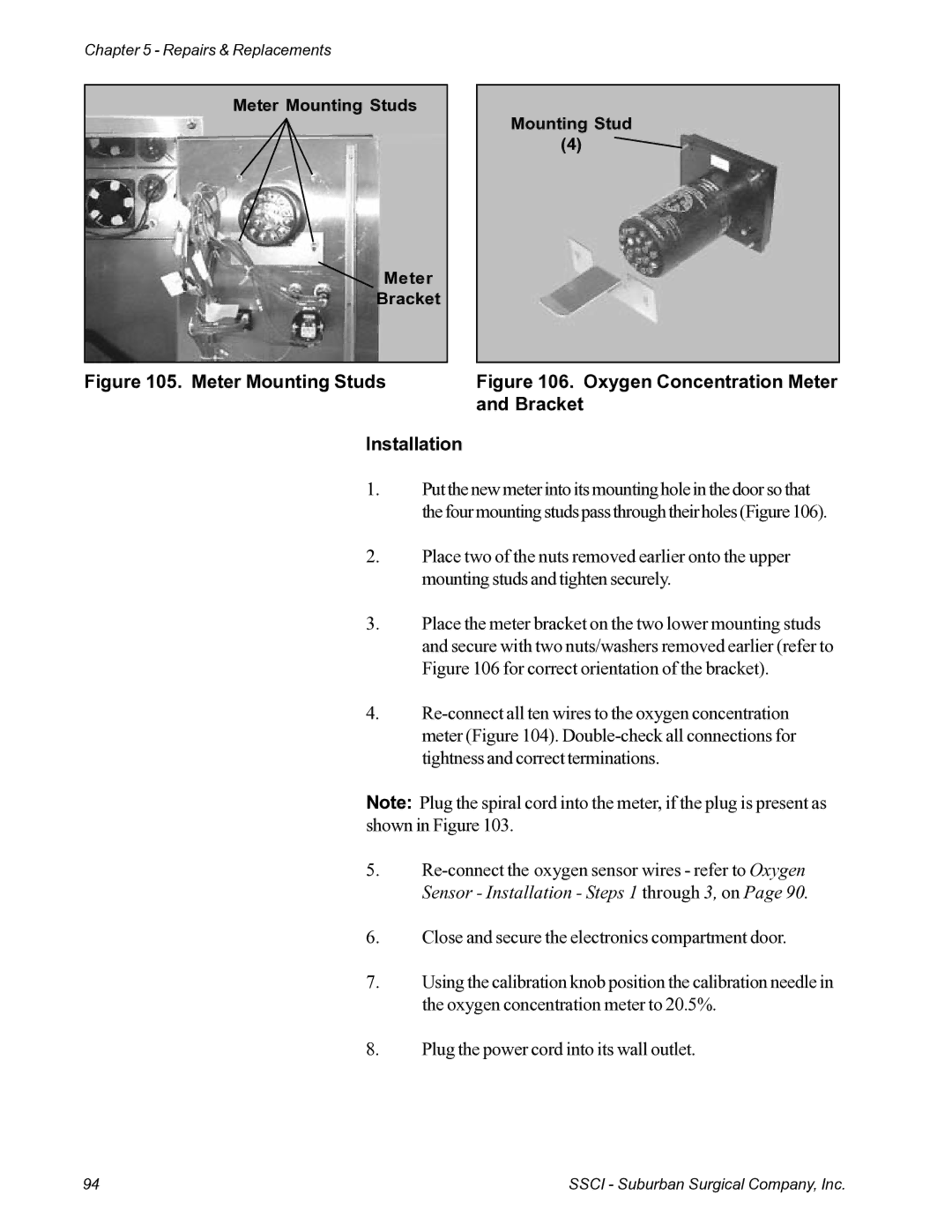 Suburban Mfg 12019-01-NGFREP manual Meter Mounting Studs, Bracket 