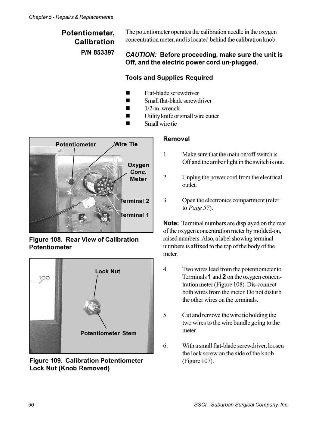 Suburban Mfg 12019-01-NGFREP manual Potentiometer Calibration, Rear View of Calibration Potentiometer 