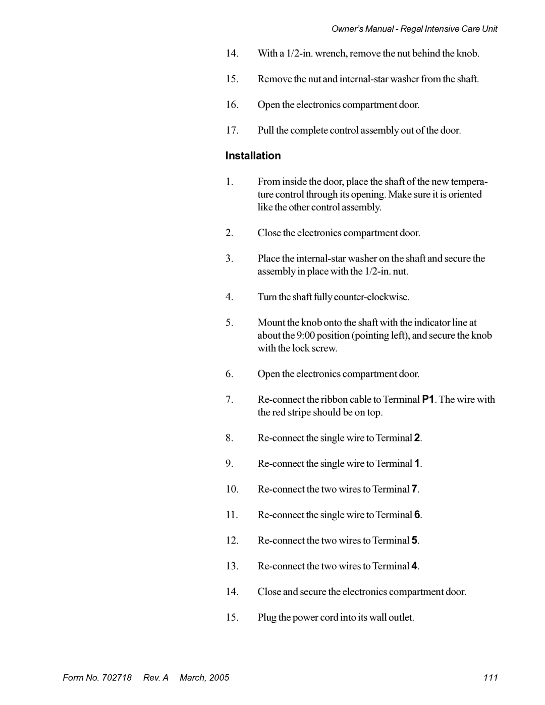 Suburban Mfg 12019-01-NGFREP manual Form No Rev. a March 111 