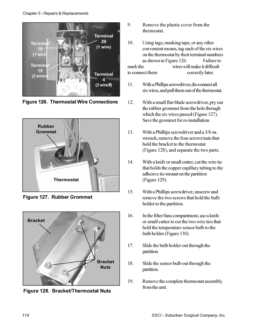 Suburban Mfg 12019-01-NGFREP manual Thermostat Wire Connections 