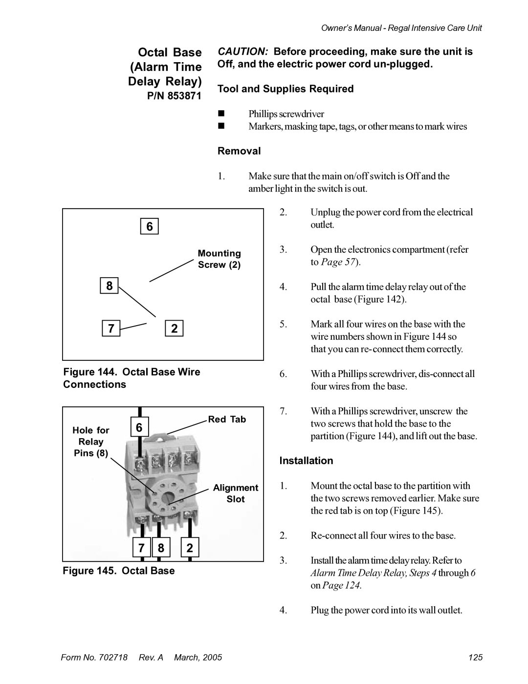 Suburban Mfg 12019-01-NGFREP manual Octal Base Alarm Time Delay Relay, Octal Base Wire Connections 