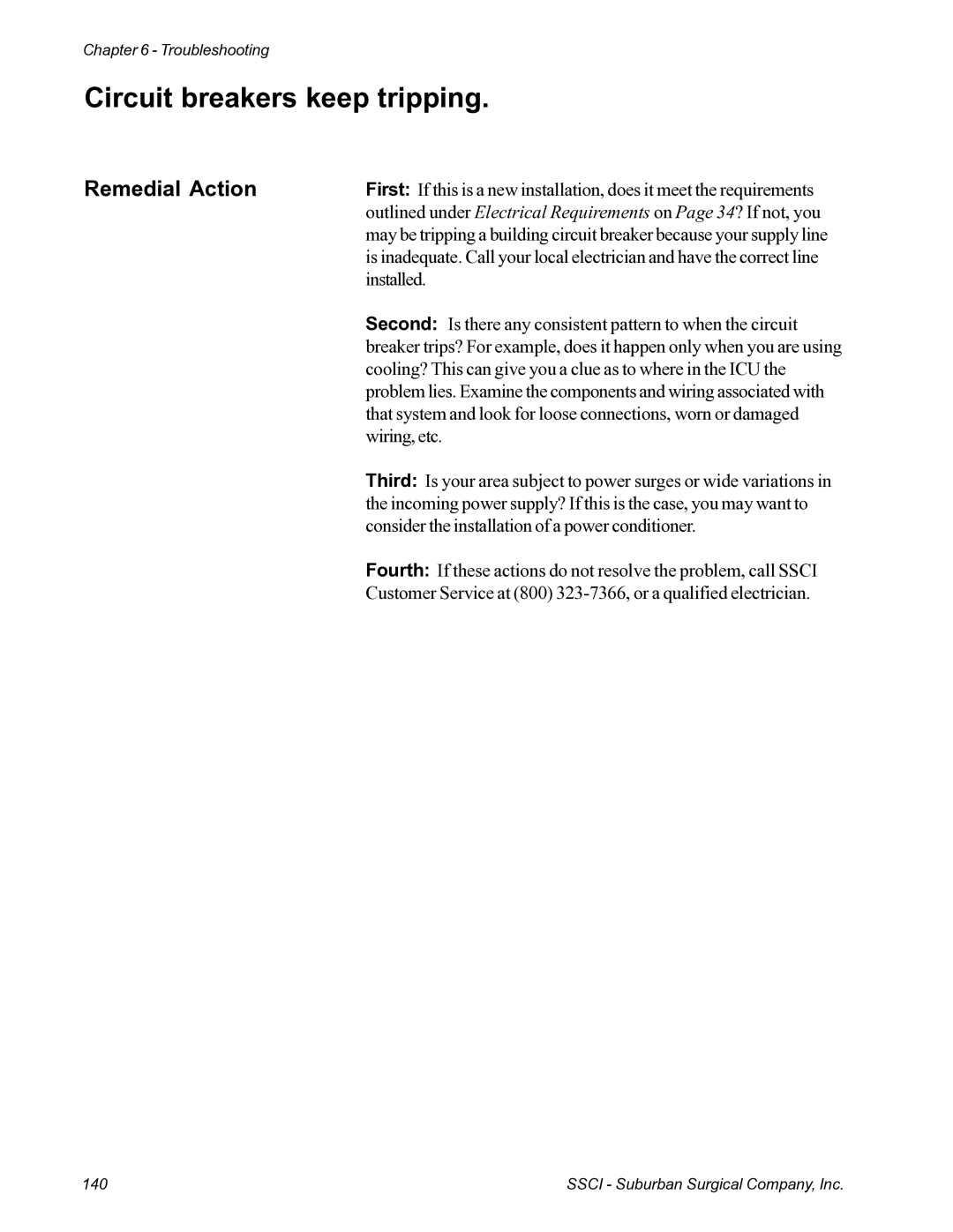 Suburban Mfg 12019-01-NGFREP manual Circuit breakers keep tripping 