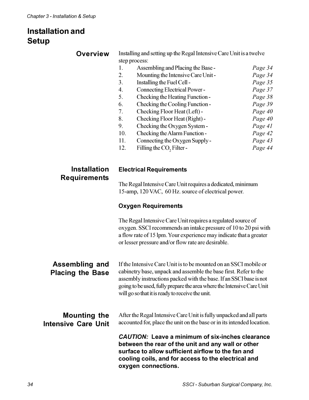 Suburban Mfg 12019-01-NGFREP manual Installation Setup, Overview, Installation Requirements Assembling and Placing the Base 