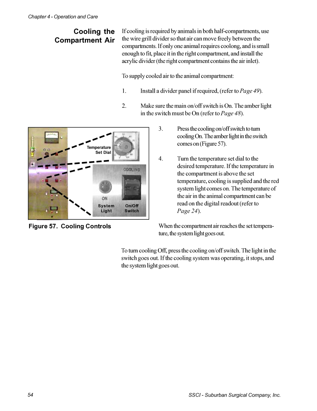 Suburban Mfg 12019-01-NGFREP manual Cooling Compartment Air, Cooling Controls 