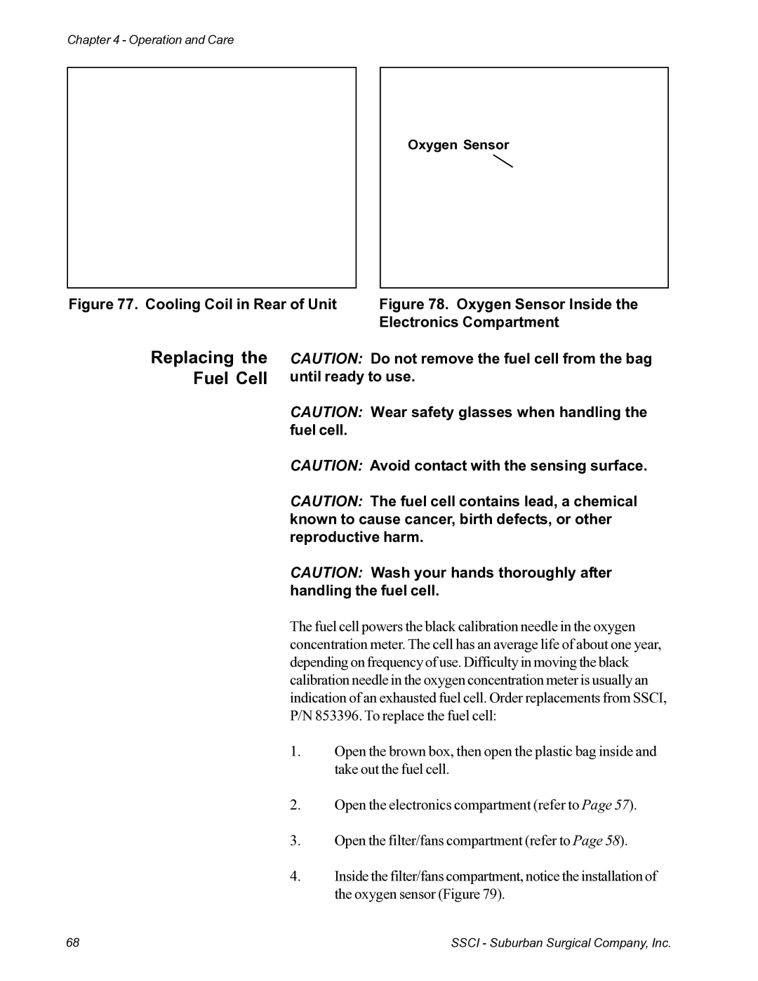 Suburban Mfg 12019-01-NGFREP manual Replacing the Fuel Cell, Cooling Coil in Rear of Unit 