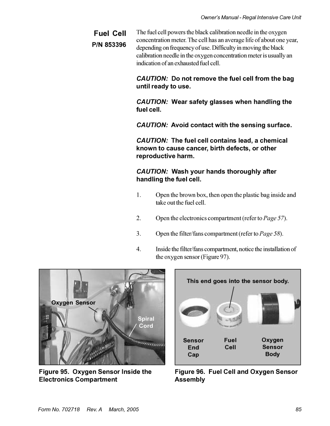 Suburban Mfg 12019-01-NGFREP manual Fuel Cell, Electronics Compartment Assembly 